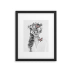 woman with flowers and butterflies 9a Framed Art Print Gallery Image 5