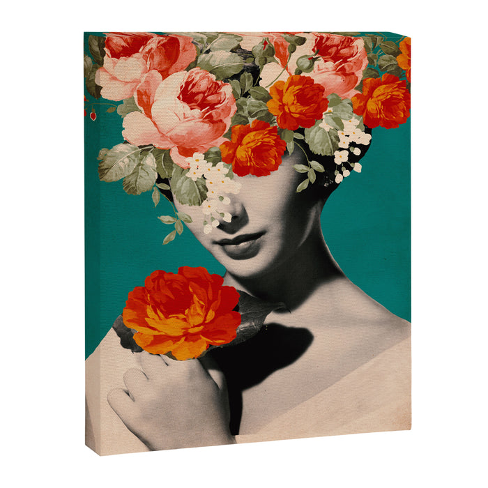 WOMAN WITH FLOWERS Canvas Print Gallery Image 1