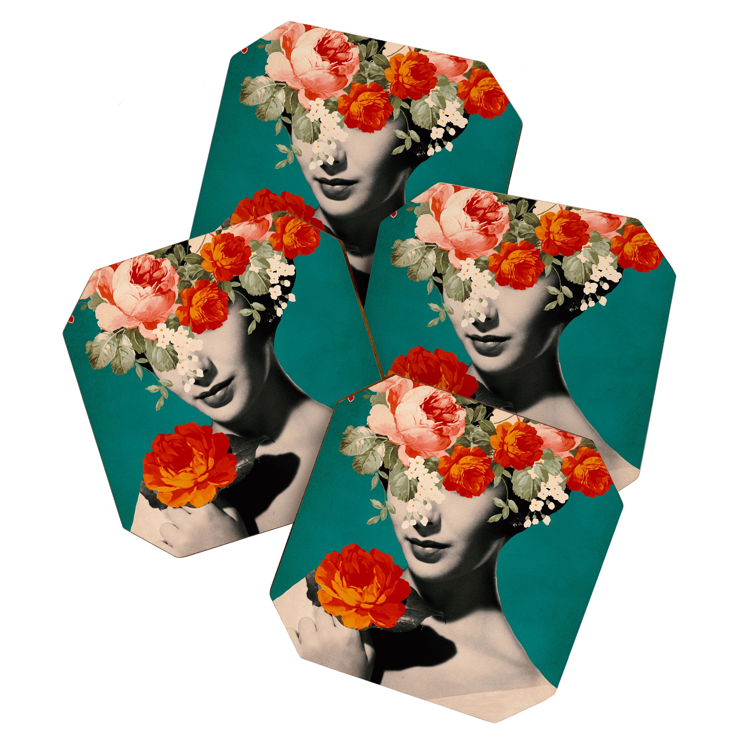 WOMAN WITH FLOWERS Coaster Gallery Image 1