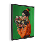 Woman with Flowers Painting Framed Canvas Print Gallery Image 2