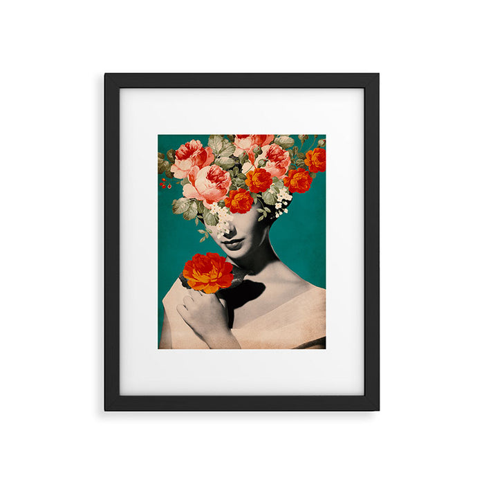 WOMAN WITH FLOWERS Framed Art Print Gallery Image 1