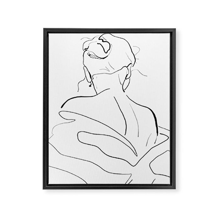 Woman-line art Framed Canvas Print Gallery Image 1