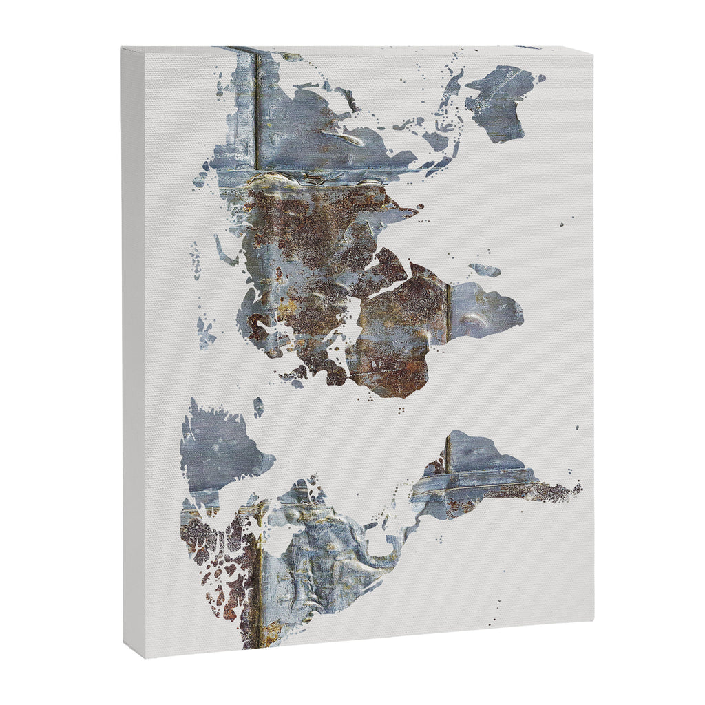 World Map(metal) Canvas Print Gallery Image 8