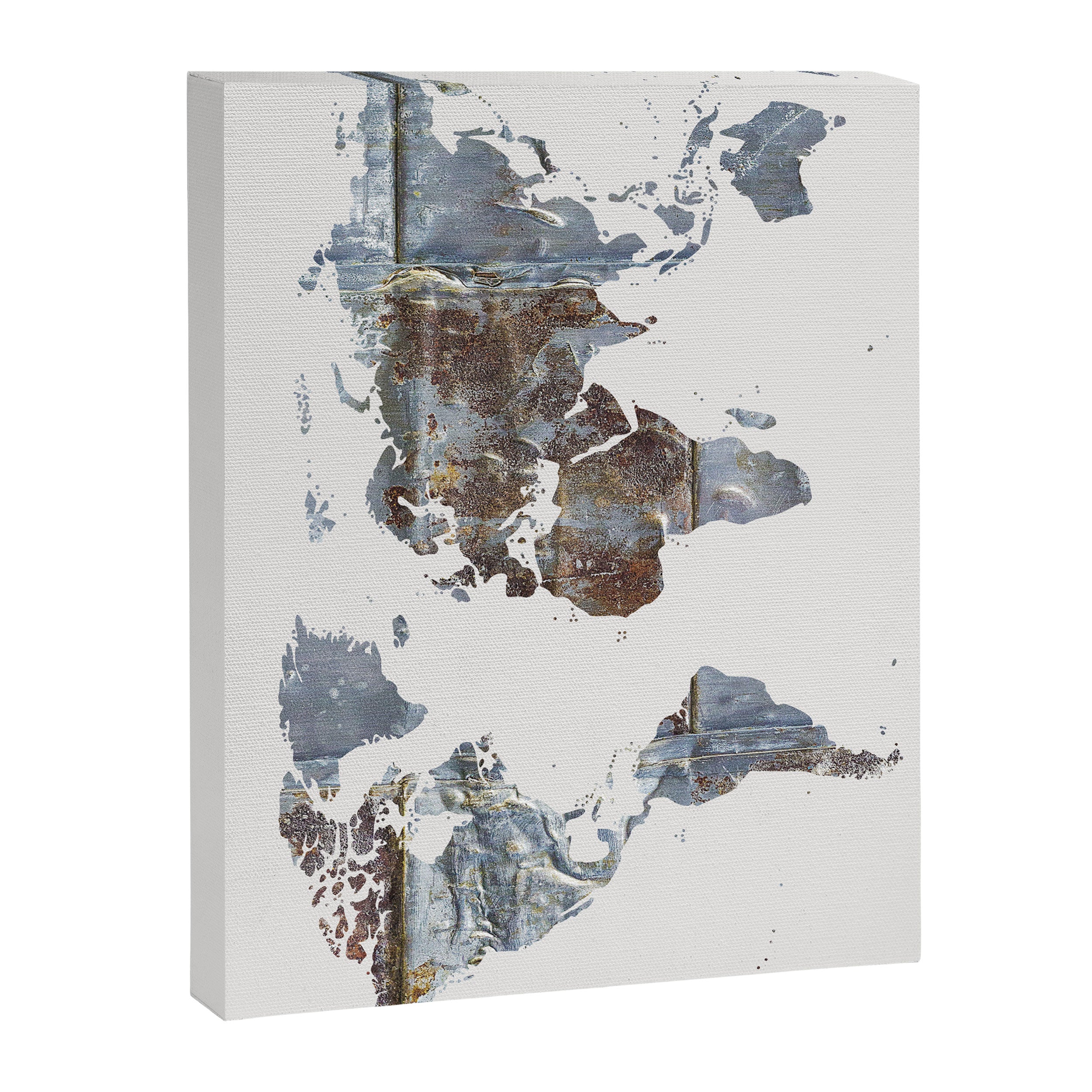 World Map(metal) Canvas Print Gallery Image 8