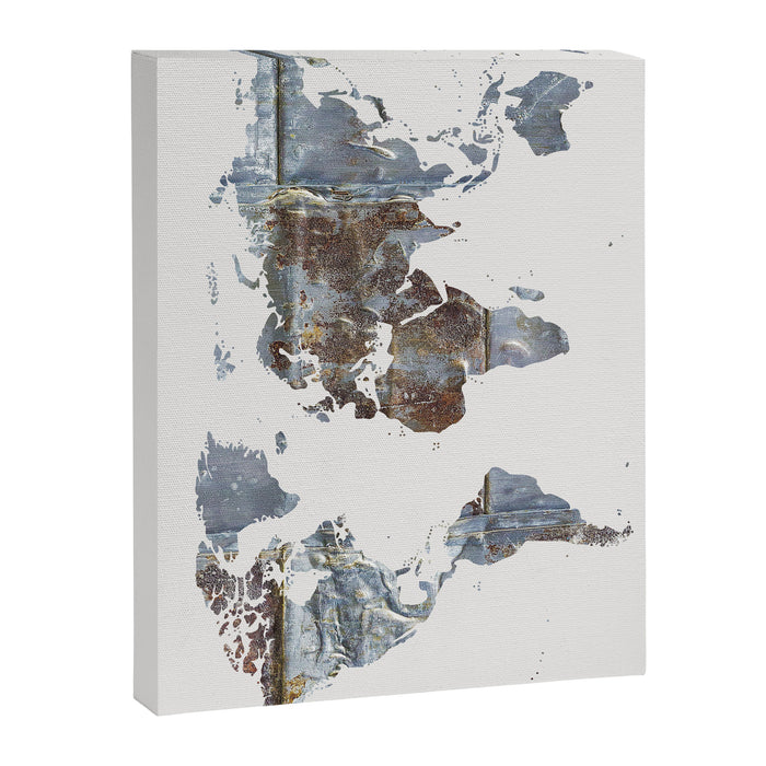 World Map(metal) Canvas Print Gallery Image 1