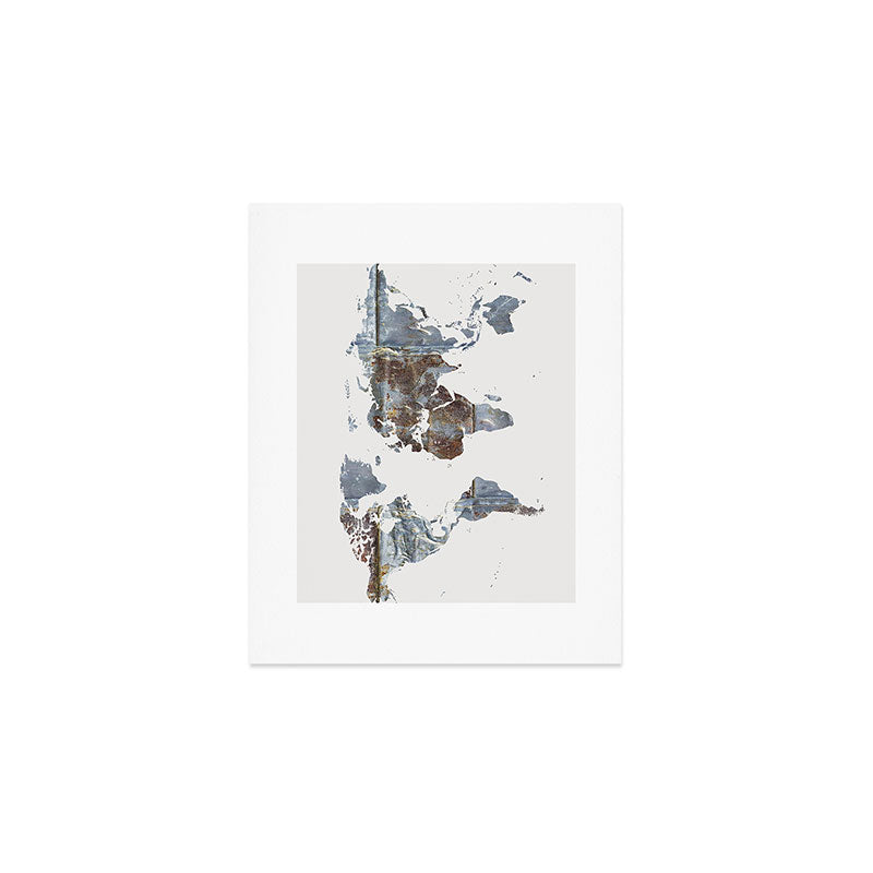 World Map(metal) Art Print Gallery Image 1