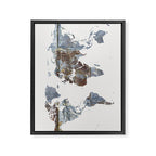 World Map(metal) Framed Canvas Print Gallery Image 8