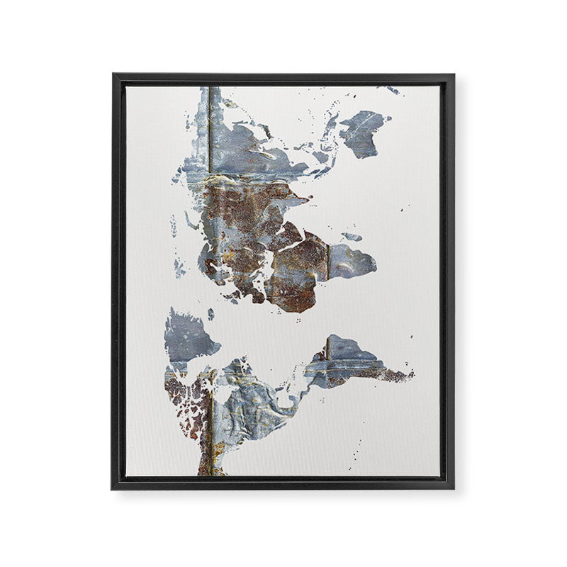 World Map(metal) Framed Canvas Print Gallery Image 8