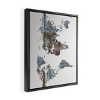 World Map(metal) Framed Canvas Print Gallery Image 2