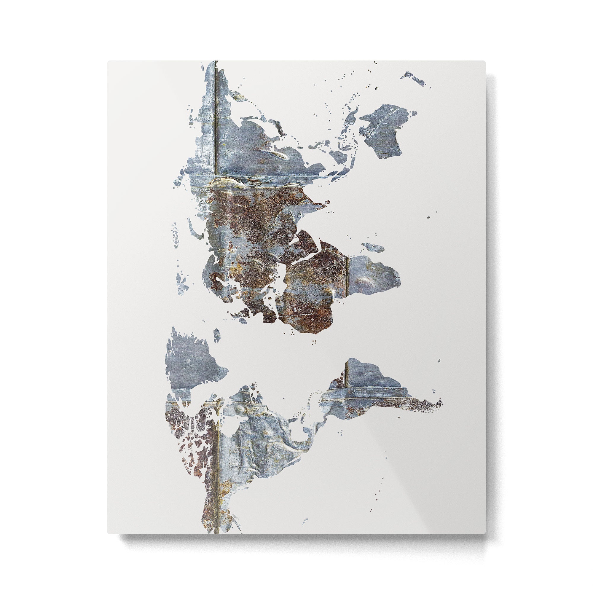 World Map(metal) Metal Print Gallery Image 6