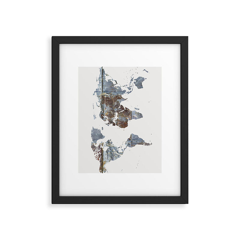 World Map(metal) Framed Art Print Gallery Image 6