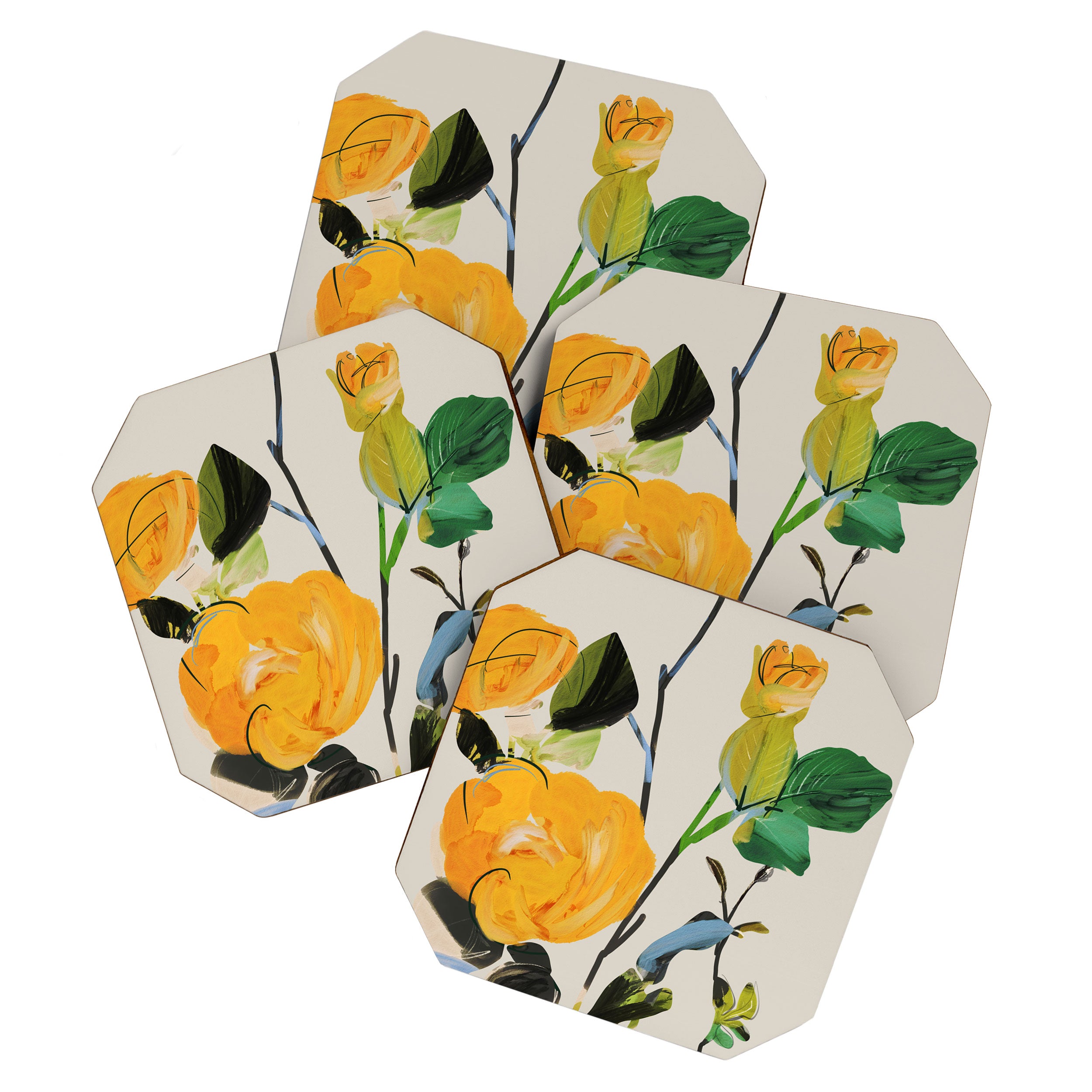 Yellow Flowers 2 Coaster Gallery Image 1
