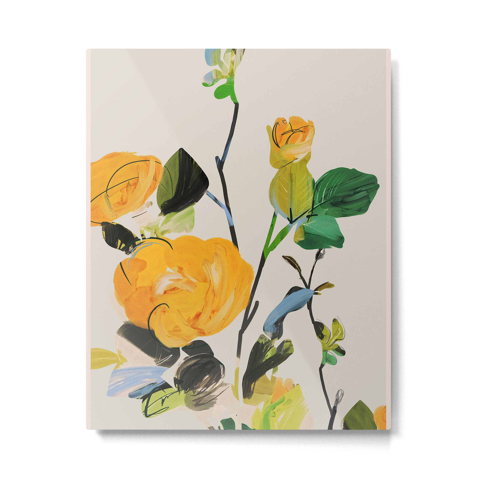 Yellow Flowers 2 Metal Print Gallery Image 4