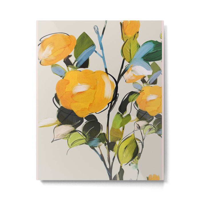 Yellow Flowers  Metal Print Gallery Image 1