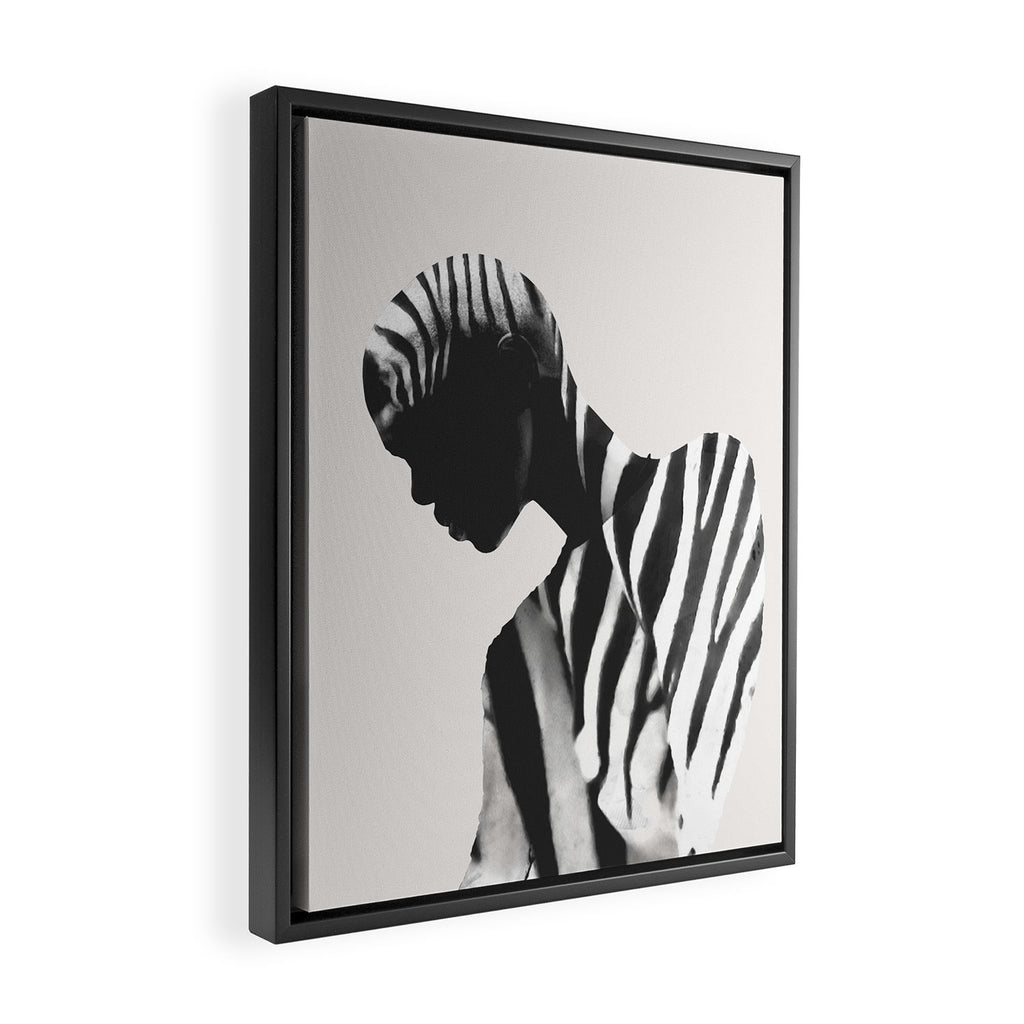 Zebra Framed Canvas Print Gallery Image 2