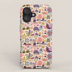 Playful Meadow Cute Animals with Motivational Affirmations - Soft Regal iPhone Case Gallery Image 1