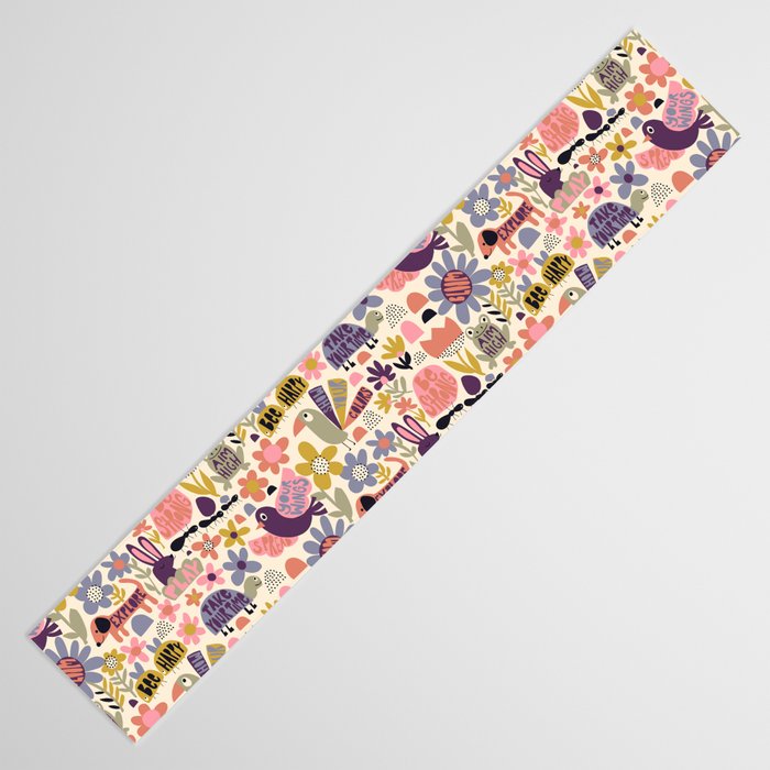 Playful Meadow Cute Animals with Motivational Affirmations - Soft Regal Table Runner Gallery Image 3
