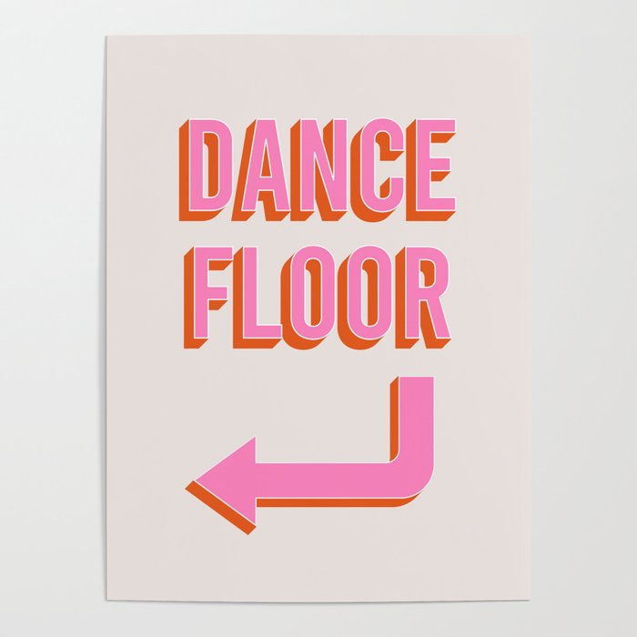 Dance Floor Left Arrow (Pink Orange) Poster Gallery Image 4