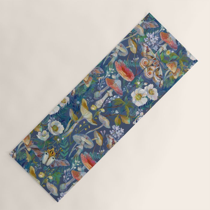 Goliath Beetle Mushroom Garden Yoga Mat Gallery Image 1
