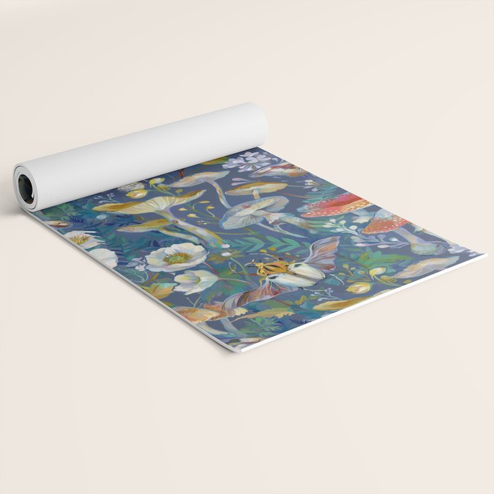 Goliath Beetle Mushroom Garden Yoga Mat Gallery Image 2