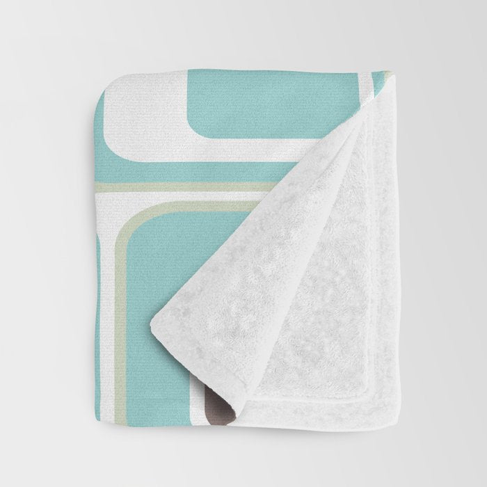 Retro Rectangles Mid Century Modern Geometric Vintage Style Throw Blanket Gallery Image 3