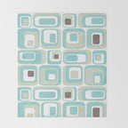 Retro Rectangles Mid Century Modern Geometric Vintage Style Throw Blanket Gallery Image 2