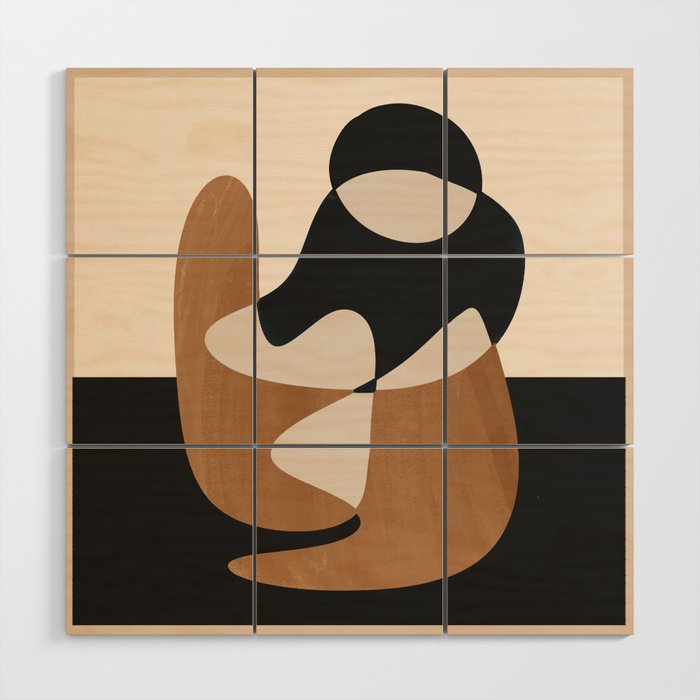 Abstract Figure 3 Wood Wall Art Gallery Image 1