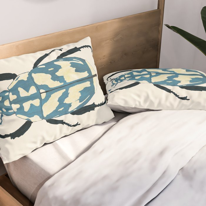Blue beetle insect Pillow Sham Gallery Image 2