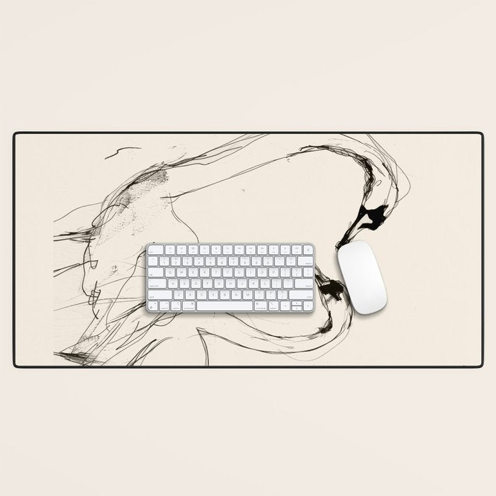 Swans in Ink - Elegant Minimalist Art Desk Mat Gallery Image 1