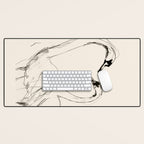 Swans in Ink - Elegant Minimalist Art Desk Mat Gallery Image 1