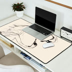 Swans in Ink - Elegant Minimalist Art Desk Mat Gallery Image 2