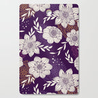 Dahlia Flowers Pattern - Purple and Yellow Cutting Board Gallery Image 1