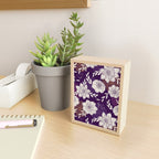 Dahlia Flowers Pattern - Purple and Yellow Mini Art Print Gallery Image 2