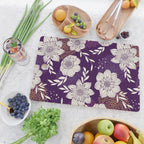 Dahlia Flowers Pattern - Purple and Yellow Cutting Board Gallery Image 2