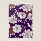 Dahlia Flowers Pattern - Purple and Yellow Stationery Card Gallery Image 2