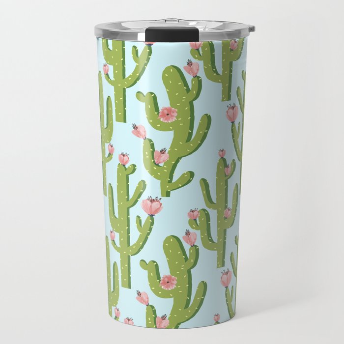 Summer Cactus #illustration #cactus Travel Mug Gallery Image 1