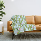 Summer Cactus #illustration #cactus Throw Blanket Gallery Image 1