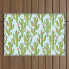Summer Cactus #illustration #cactus Outdoor Rug Gallery Image 1