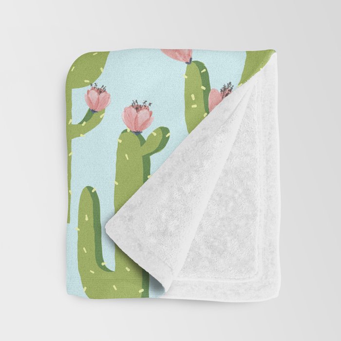 Summer Cactus #illustration #cactus Throw Blanket Gallery Image 3