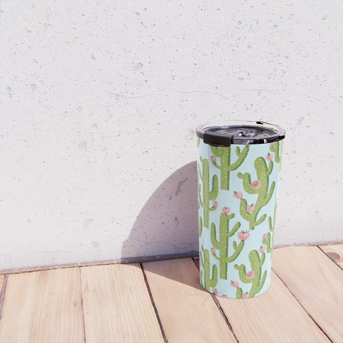 Summer Cactus #illustration #cactus Travel Mug Gallery Image 4