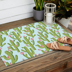 Summer Cactus #illustration #cactus Outdoor Rug Gallery Image 2