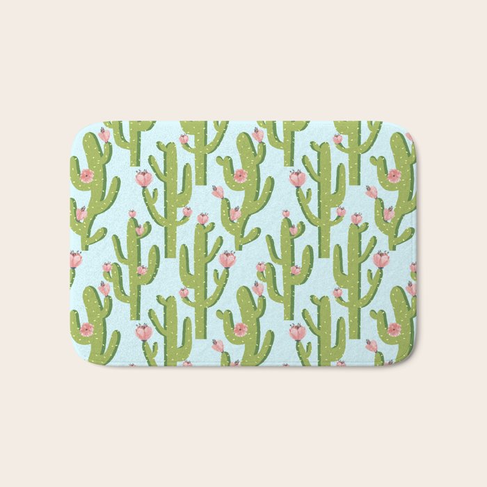 Summer Cactus #illustration #cactus Bath Mat Gallery Image 1