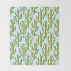 Summer Cactus #illustration #cactus Throw Blanket Gallery Image 2