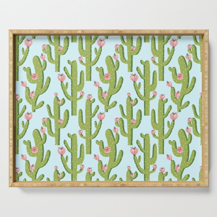 Summer Cactus #illustration #cactus Serving Tray Gallery Image 1