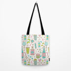 Retro Mid Century Happy Hour - Pink Green and Blue Tote Bag Gallery Image 2