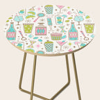 Retro Mid Century Happy Hour - Pink Green and Blue Side Table Gallery Image 2