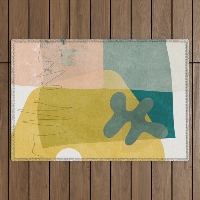 minimal shapes II Outdoor Rug Gallery Image 1