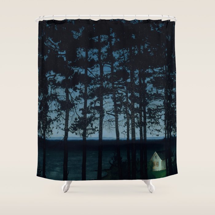 Harald Sohlberg  Fishermanâs Cottage Shower Curtain Gallery Image 1