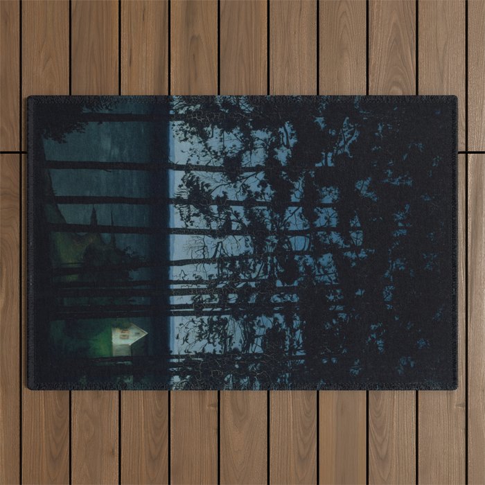 Harald Sohlberg  Fishermanâs Cottage Outdoor Rug Gallery Image 1