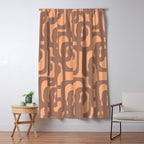 Midcentury Modern Loops Pattern 8 Inspired by PANTONE 17 1230 Color of the Year Mocha Mousse Window Curtain Gallery Image 5